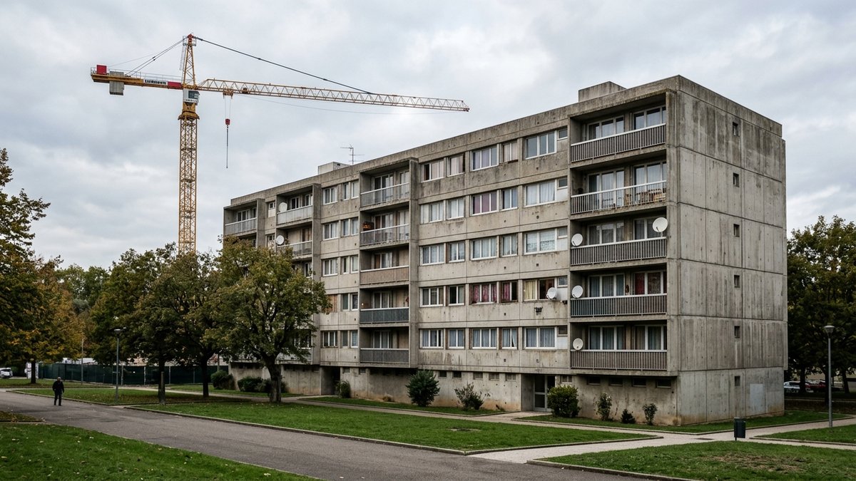 Immeuble en renovation dans le quartier Garros a Auch