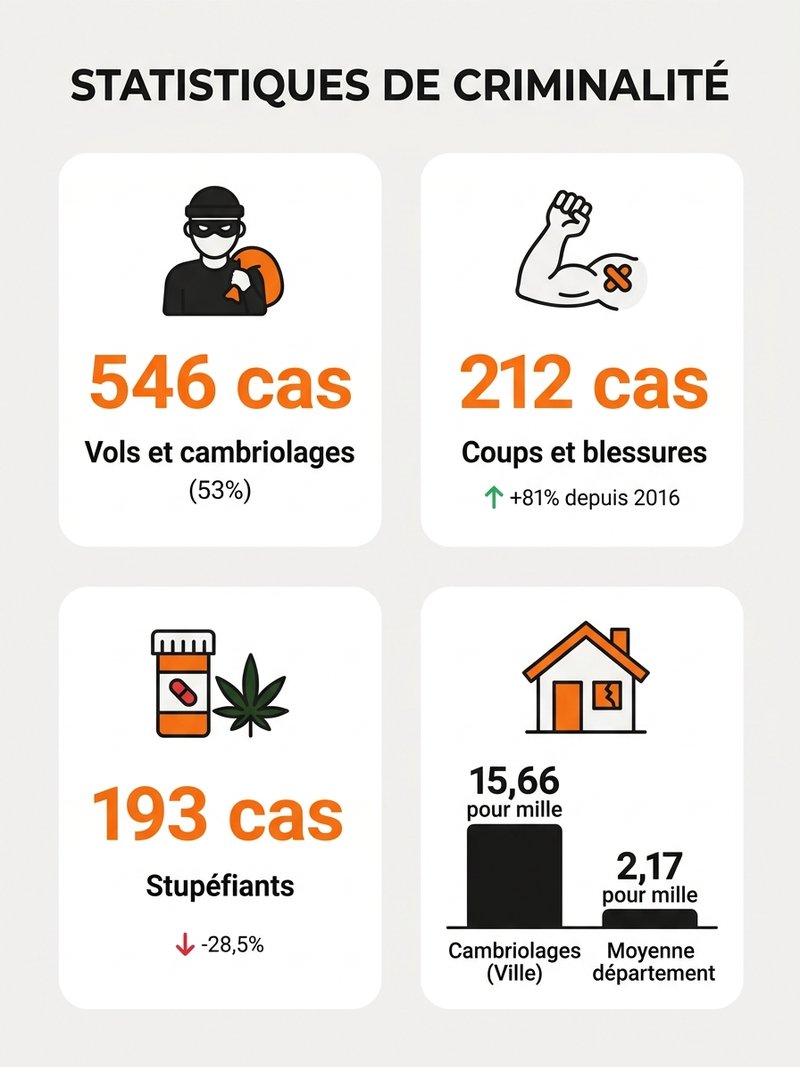 Infographie : chiffres de la délinquance à Marmande