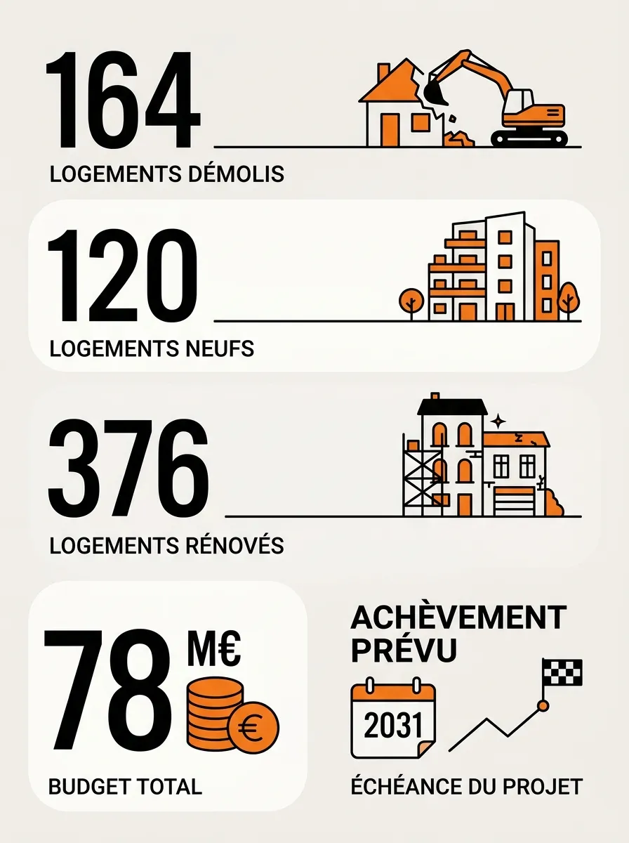 Infographie : programme de rénovation ANRU à Tarbes