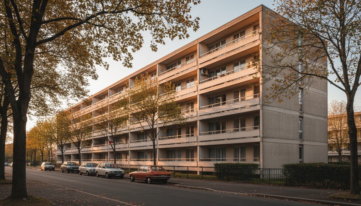 Barre de logements sociaux dans un quartier sensible de Limoges