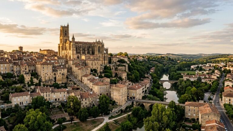 Vue panoramique d'Auch avec la cathedrale Sainte-Marie