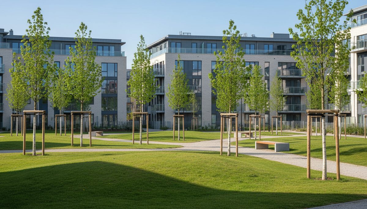 Parc urbain dans un quartier rénové à Limoges