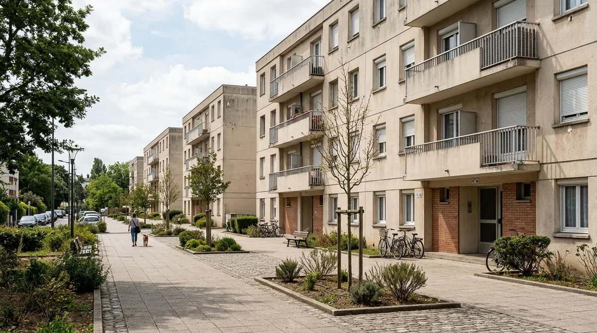 Immeubles du quartier du Peyrouat à Mont-de-Marsan