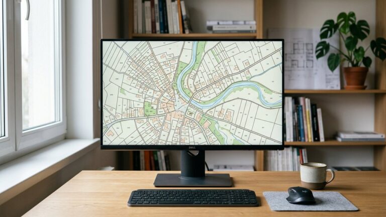 Carte cadastrale affichant les parcelles d'un terrain