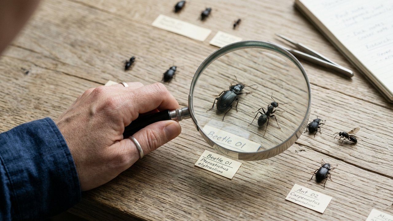 Identification des petites bêtes noires par leur forme et taille