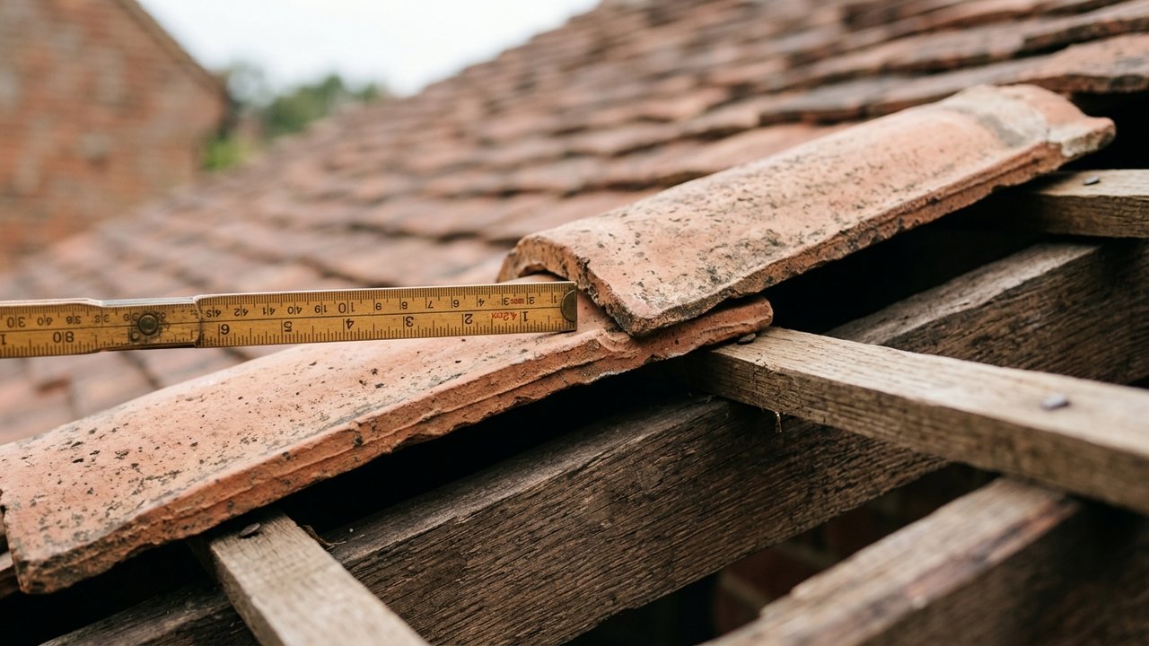 Méthode de mesure de l'espacement entre les accroches de tuiles