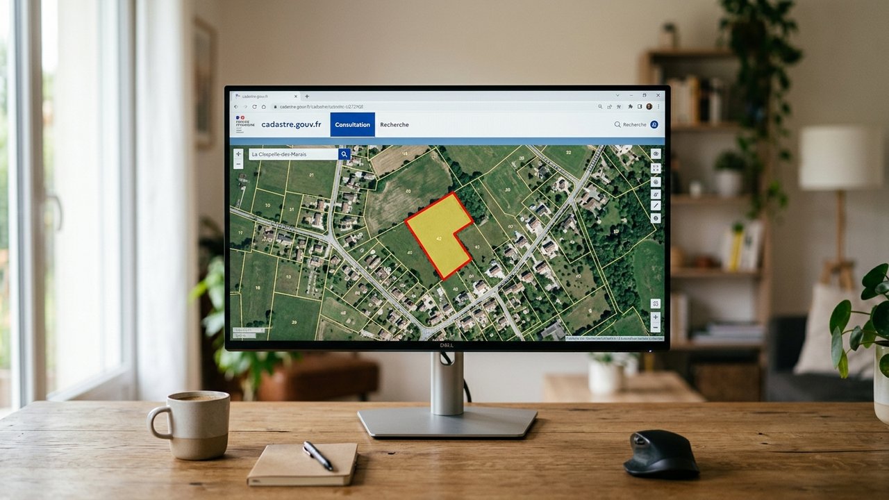Recherche de la référence cadastrale sur cadastre.gouv.fr