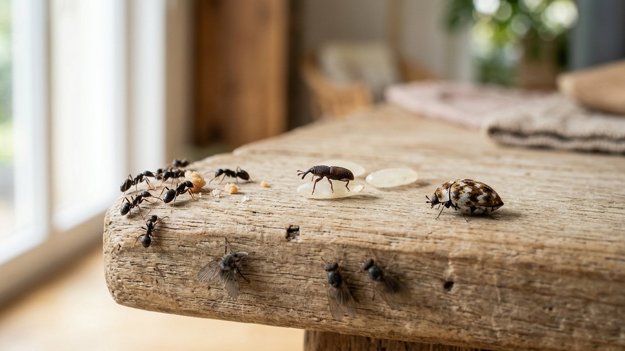 Types d'insectes noirs courants dans les habitations