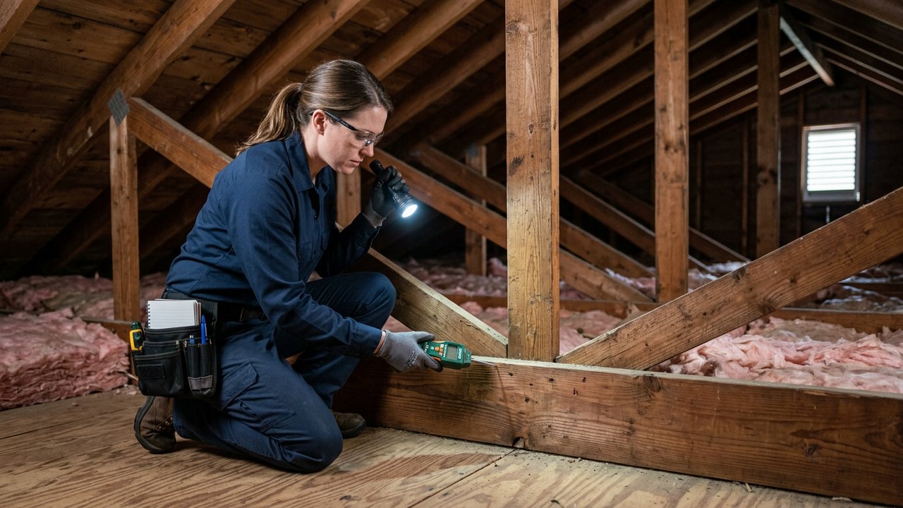 Contrôle des bois et combles lors d'un diagnostic termites immobilier