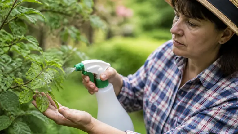 Savon noir contre les pucerons sur des feuilles infestées